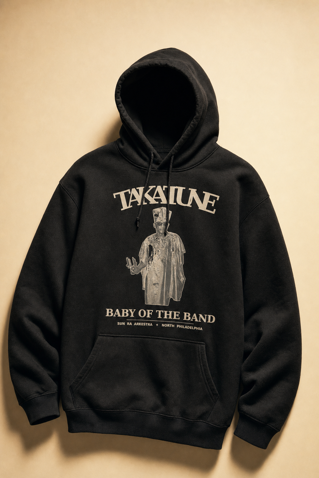 Baby of the Band pullover hoodie in midnight black