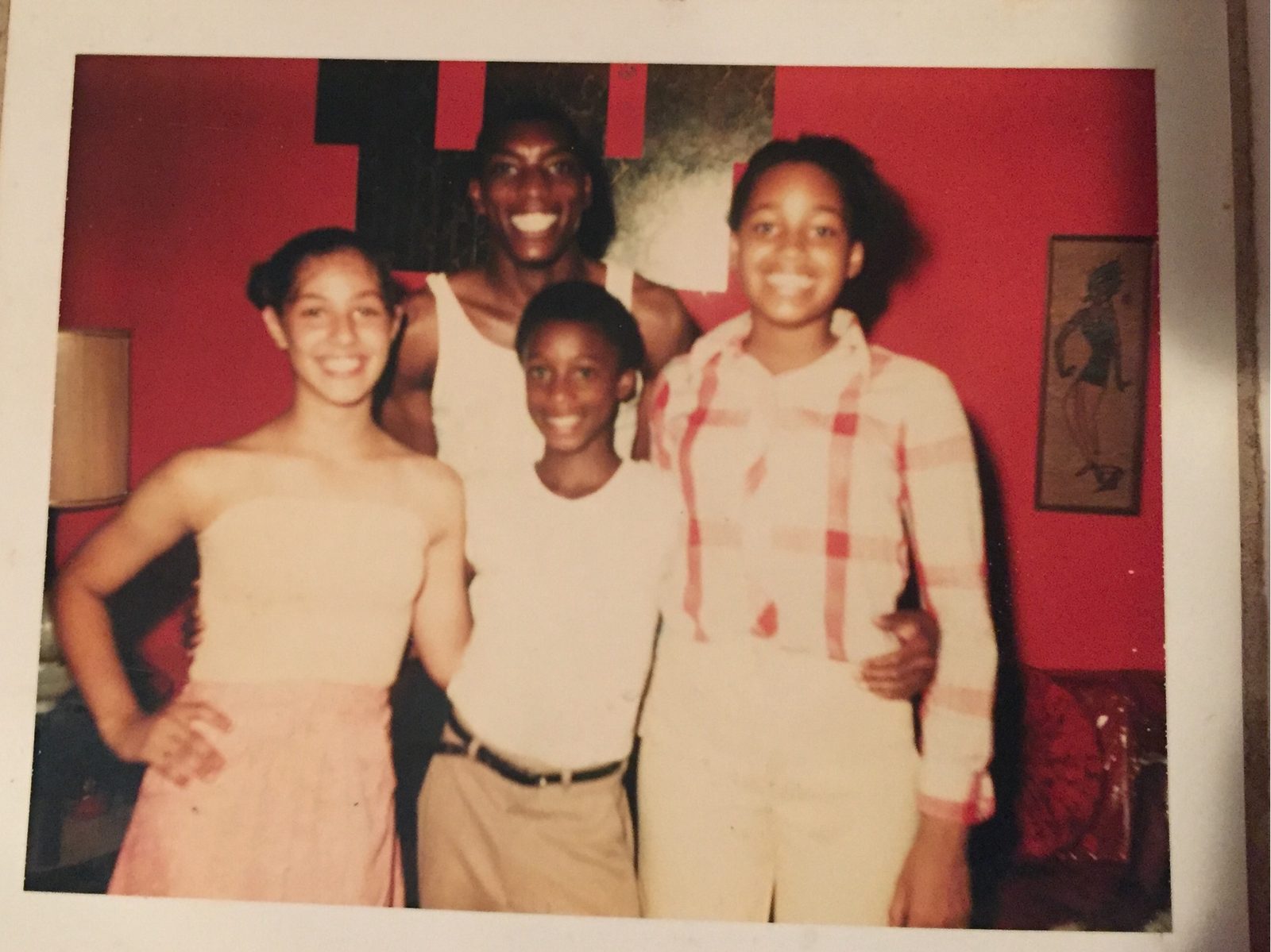 Family in the red room