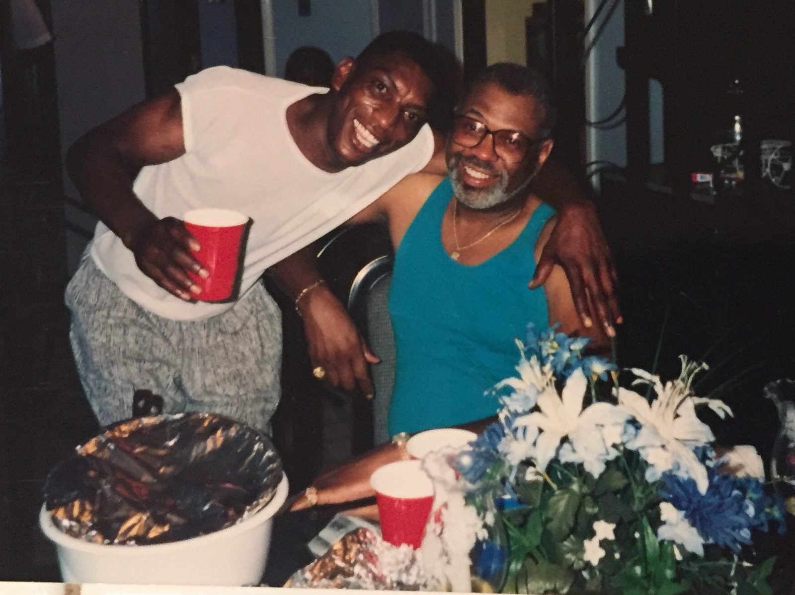 Two men at a party