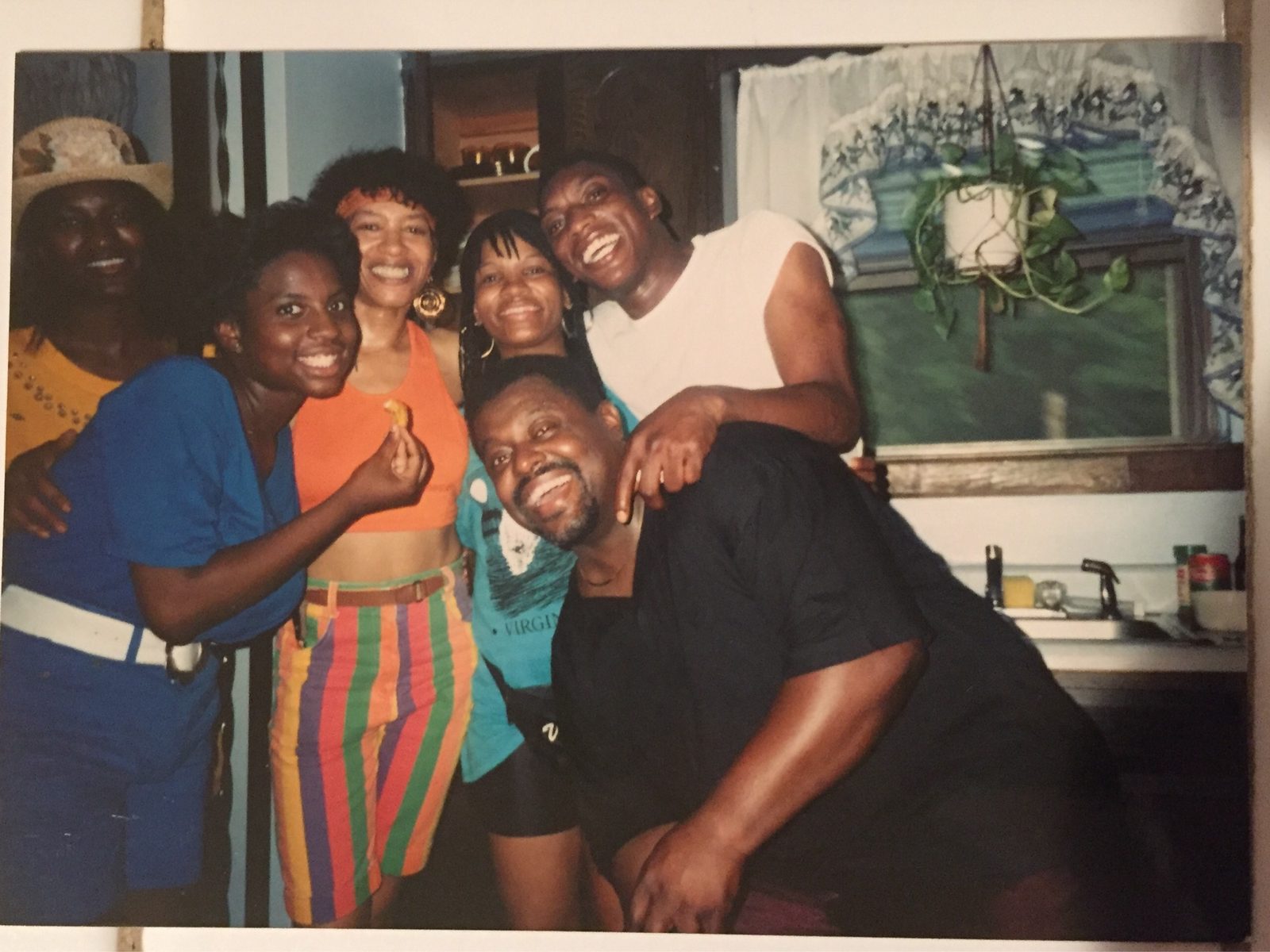 Family group hug