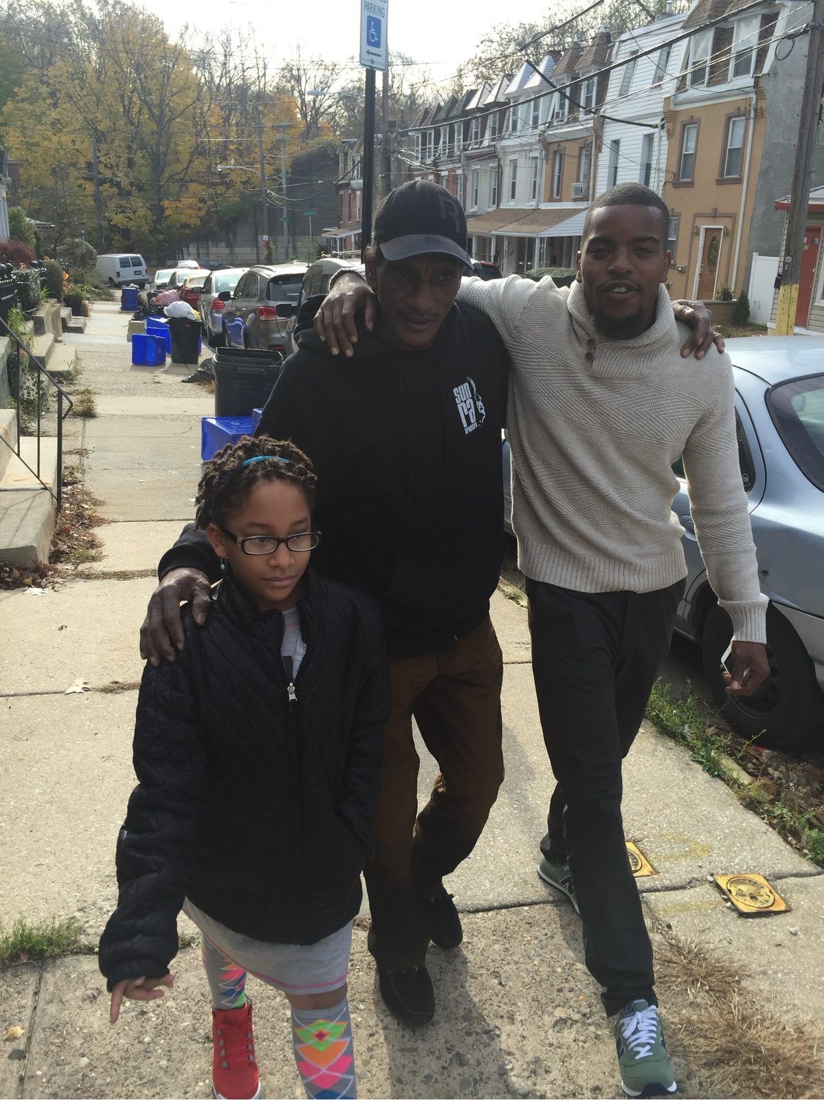 Family walking the block