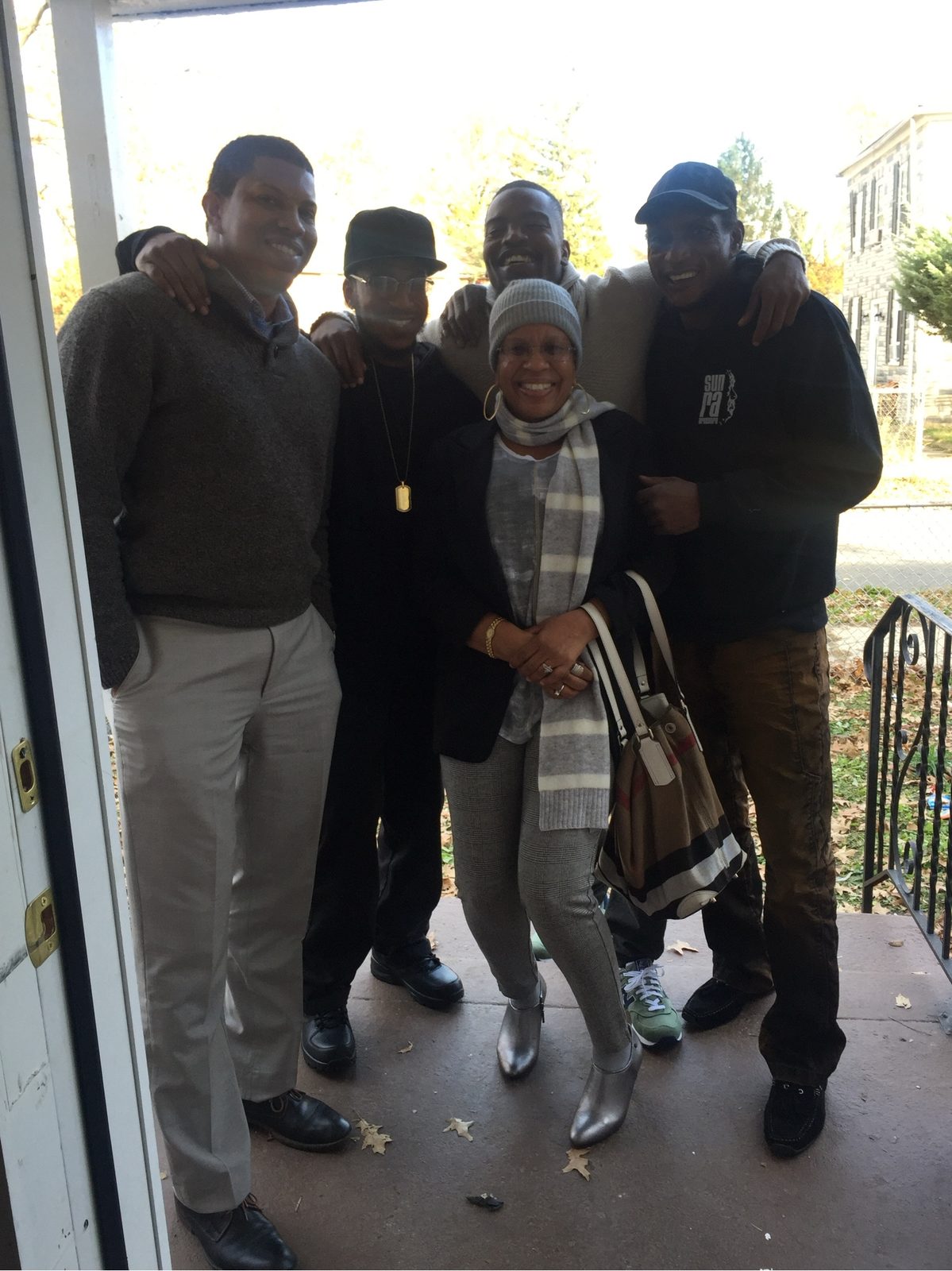 Family group in coats